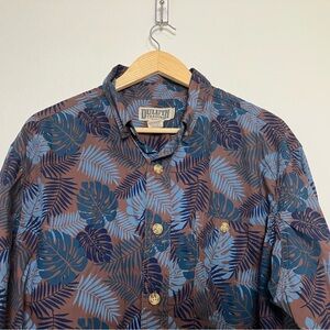 Duluth Trading Men’s 100% Cotton Shirt Large Untucked Relaxed Fit BBQ Hawaiian